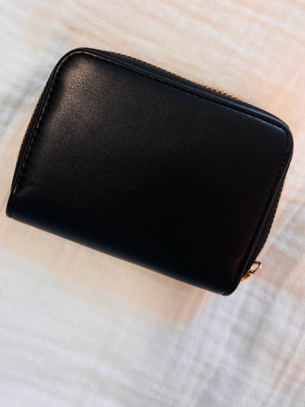 A New Day Black Gold Zip Around Small Wallet